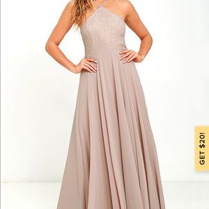 Taupe maxi formal dress